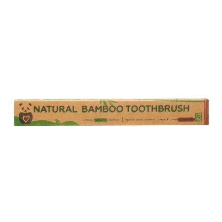 Middle bamboo toothbrush in the box, brown-2
