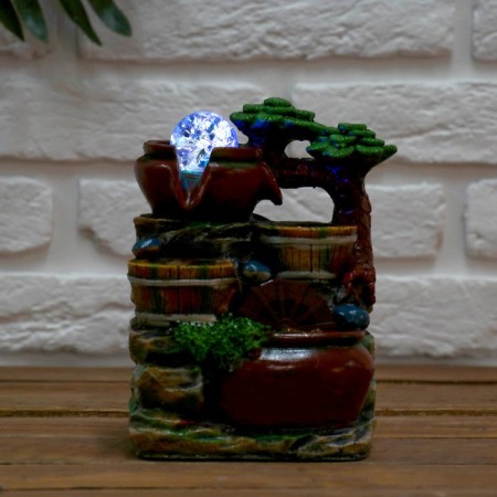 Fountain "jugs with baskets" 10x13x18 cm (with backlight)-2