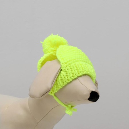 Knitted hat for dogs, XS-S (head volume 22-24 cm, height 7.5 cm), mix