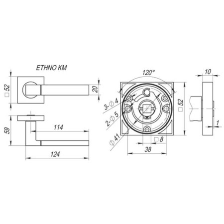 Separate handle Fuaro Ethno Km SN/CP-3, matte chromium/chrome-1