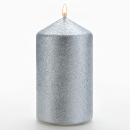 Candle-canbic 5.5 x 10.5 cm x 5.5, silver-1