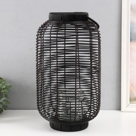 Metal candlestick, PVC "flashlight. Black lady" black 40.5x23x23 cm-1