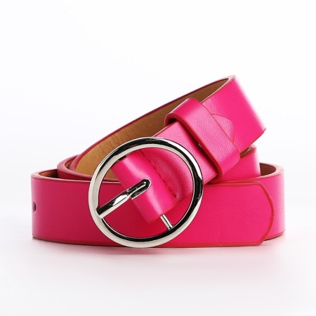 Children's belt, width 2.3 cm, screw, buckle metal, fuchsia color