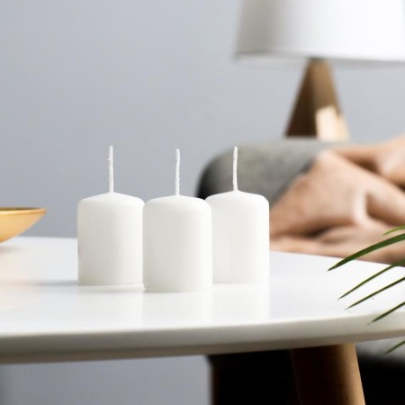 Set of candles - cylinders, 4x5 cm, set 3 pcs, white-3