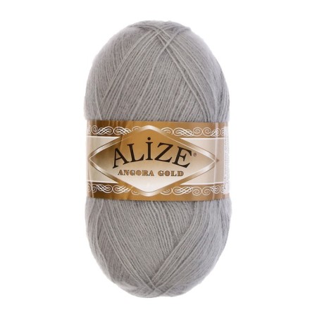 Yarn "Angora Gold" 20% wool, 80% acrylic 550m/100g (21 gray)-1