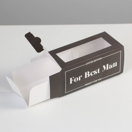 Makarun box, confectionery packaging “For Best Man”, 12 x 5.5 x 5.5 cm-2