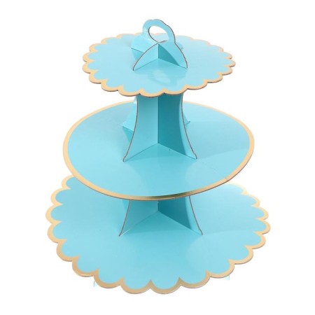 Tree -tier cake stand, blue