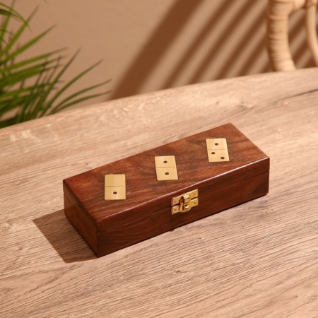 Game table "Domino" in a casket 20x7.5x5 cm, a tree shisham-1