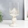 Summary Metal for 1 candle "Tinatized Flower" white with a patina 25.5x10.5x10.5 cm