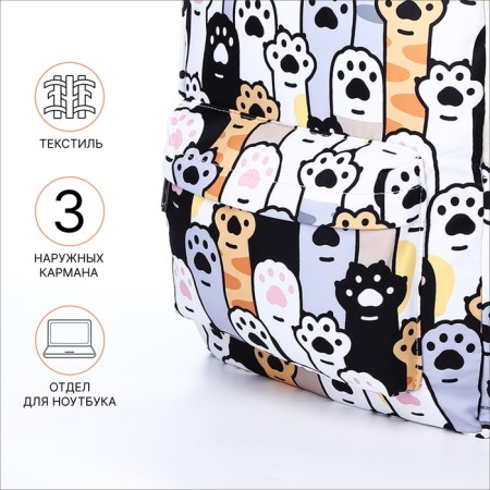 School backpack from textiles on a zipper, 3 pockets, pencil case, colorful/gray color-2