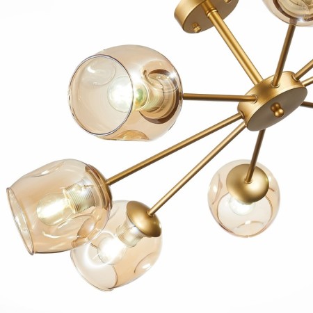 Ceiling EVOLUCE lamp. Sle155412-08. Pallo. 8x60 watts, E27, 90x90x25 cm, golden color-8