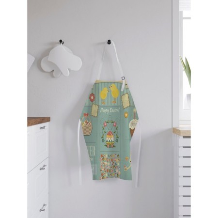 Apron of a kitchen with a photo print "Vintage congratulations on Easter", adjustable, size OS-1
