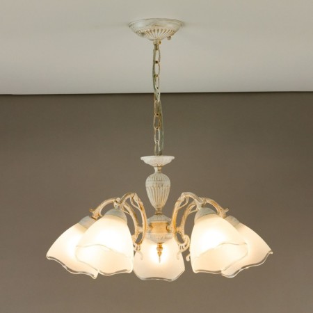 Suspended chandelier Citilux "Latur" CL413250, 36x33 cm, 5x75W, e27, white color-2