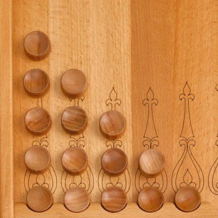 Wooden backgammon, large, board game "Athena", from the Buka array, 58.5 x 58 cm-6