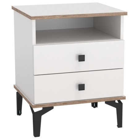 Liberty bedside table 51.17, 480 × 429 × 590 mm, support h = 150 mm, white / oak canyon