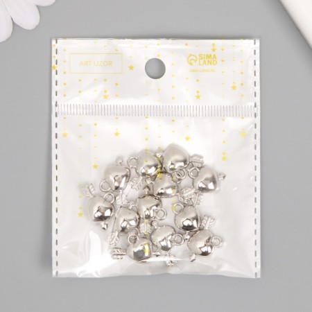 Decor for creativity Plastic for metal "Heart with an arrow" mix set 12 pcs 1.4x1.9 cm-4