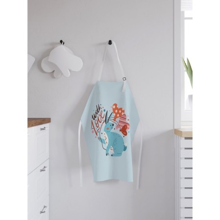 Apron kitchen with a photo print "with love", adjustable, size OS-1