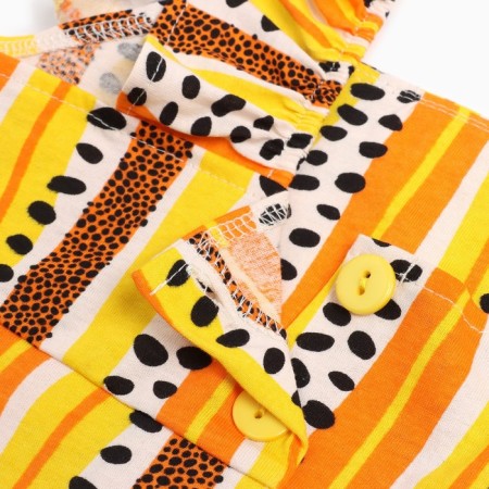 A set for a girl, the color is light beige/black/orange, height 128 cm-7
