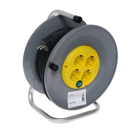 Удлинитель морозостойкий на катушке Luazon Lighting ECO, 4 роз, 25м, 16А, КГ 3х2,5мм2,с выкл-1