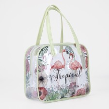 Lightning cosmetic bag, green color