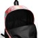 A backpack with a zipper, 3 outer pockets, pink color