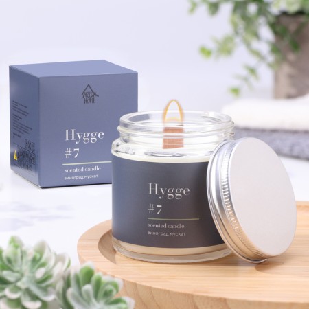 Aromatic candle "Hygge" #7 grapes nutmeg, soy wax, in a jar, 90 g-6