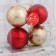 Set of balls plastic D-8 cm, 4 pcs "openwork shine" golden red