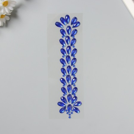 Sticker of rhinestones "Fountain" blue 25x8.5 cm-1
