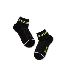 Носки короткие детские Conte Kids Active, размер 18, цвет чёрный, салатовый