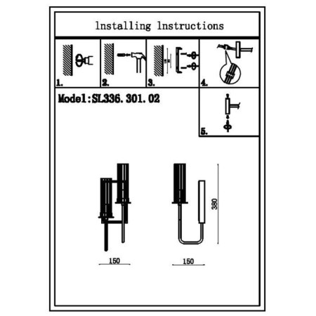 Sconces st. SL336.301.02. Delavera. 2x60 watts, E14, 15x41 cm, brown color, bronze-15