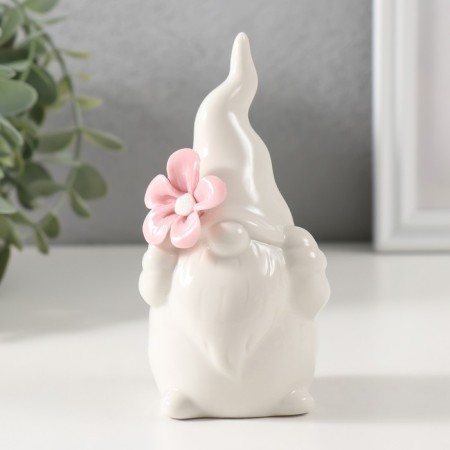Souvenir Ceramics "Ples White with pink flower" 6.1x5.8x11.6 cm