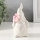 Souvenir Ceramics "Ples White with pink flower" 6.1x5.8x11.6 cm