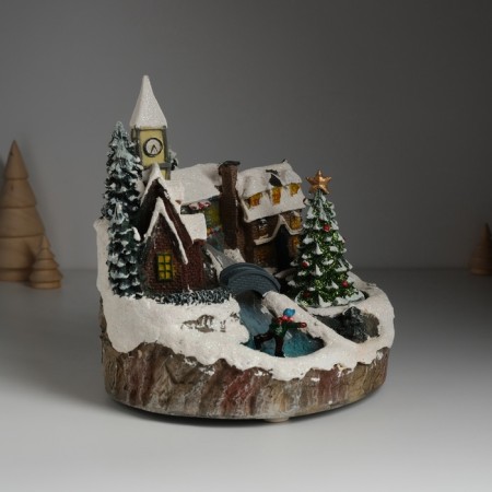 Souvenir plastic light "New Year's street" is spinning 20.5x17x20.5 cm-2