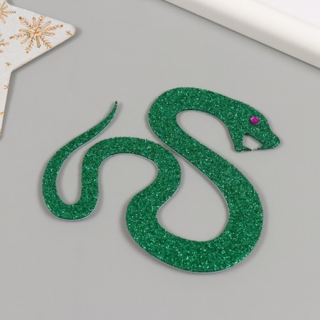 Adhesive -based decor "snake" foam glitter 8x9 cm green-1