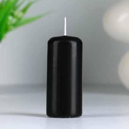 Set of candles - cylinders, 4x9 cm, set 2 pcs, 11 hours, white, black-2