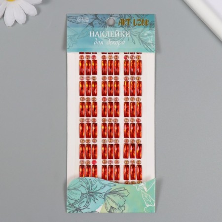 Stick plastic rhinestones "Rectangular crystals" mix 21.5x7 cm-4
