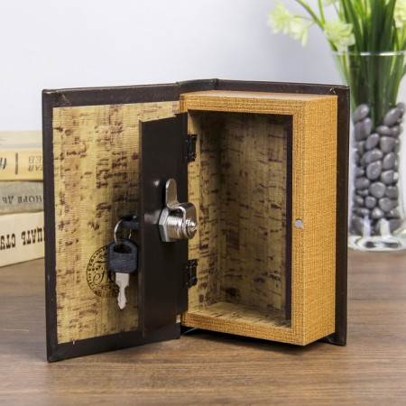Safe wood book to the leatherette "adventure time" 17x11x5 cm-2