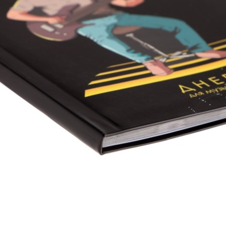 Diary for a music school, "space guitarist", integral (flexible) cover, matte lamination, selective varnish, 48 sheets-2