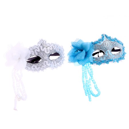 Carnival mask "charm", with a flower, color mix-4