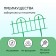 Decorative fence, 40 × 310 cm, 5 sections, plastic, green