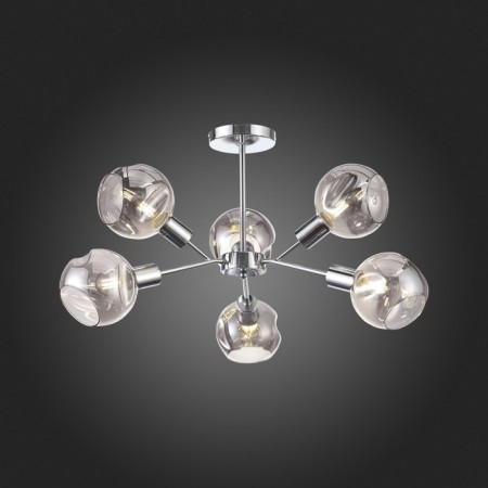 Ceiling EVOLUCE lamp. Sle155102-06. Gentore. 6x60 watts, E14, 65x65x35.5 cm, chromium color-2