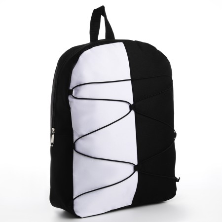 School textile school with lacing, 38x29x11 cm, black and white-3