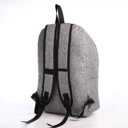 Youth backpack from textiles on a zipper, 3 pockets, headphone opening, color gray color-3