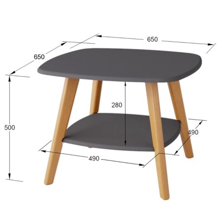 Journal table "Hudson", 650 × 650 × 500 mm, graphite color-1