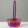 Wicker basket, 20.3 x 20.3 x 9.5/33 cm, purple, bamboo