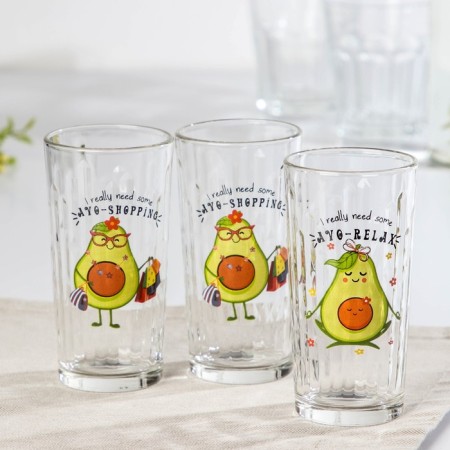 A set of glasses "Avocado", 230 ml, 3 pcs, Mix drawing