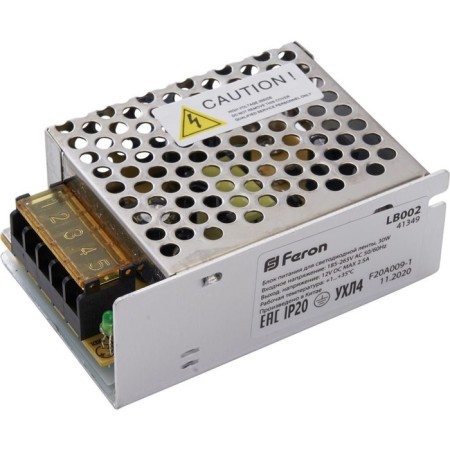 Electronic transformer for 12 W LED tape, Feron, LB002, 2.5A, 30 W