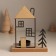Summary metal, wood on 1 candle "Christmas tree at the house with a pipe" d = 4 cm 7.5x12x15.5 cm
