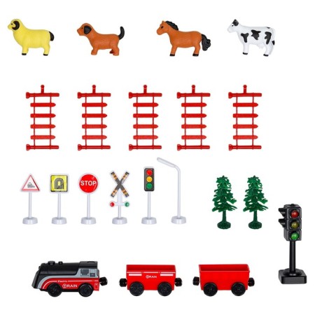 Railway for children "My City", 72 items, on batteries-5