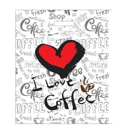 Package "Time of Coffee", plastic with a cut -off pen 36 x 45 cm, 45 μm